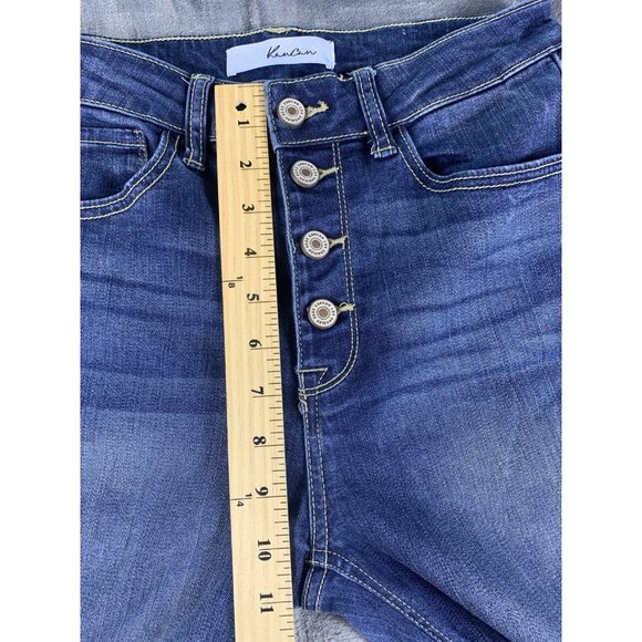 KanCan Skinny Blue Jeans Women's Size 3/25 Button Fly High Rise Measures 26x25 - Picture 10 of 11
